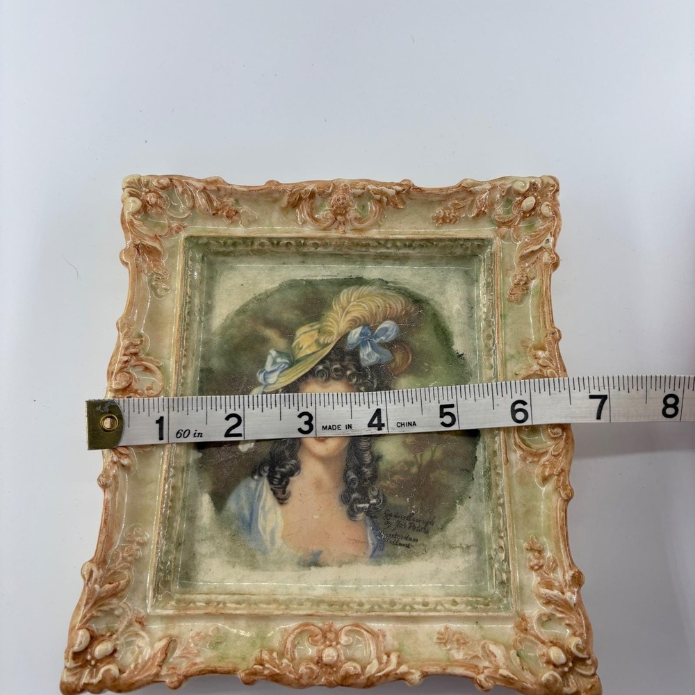 Gainsborough Style Duchess of Devonshire Portrait Tile Holland Rococo Frame - Picture 3 of 8